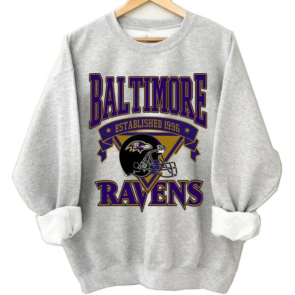 Baltimore Ravens Sweatshirts, Est.1996 Baltimore Ravens Football Shirt Vintage - Picture 1 of 3